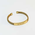 Armband met gravure goudkleurig - kabelarmband - verstelbaar - RVS