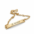 Armband met gravure - gepersonaliseerd - goudkleurige schakelarmband - roestvrij staal
