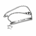Gepersonaliseerde armband met naamgravure en sterbedel - zilverkleurig
