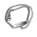 Gepersonaliseerde armband met ovale naamgravure - zilverkleurig en subtiel