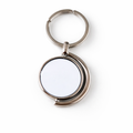 Gepersonaliseerde metalen sleutelhanger met jouw foto en tekst – dubbelzijdige fotoprint – draaibare kern – rond model