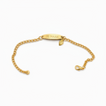 Armband met gravure goudkleurig - ovale naamplaat - verstelbaar - RVS