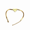 Armband met gravure goudkleurig - slangenketting - harttag - verstelbaar - RVS