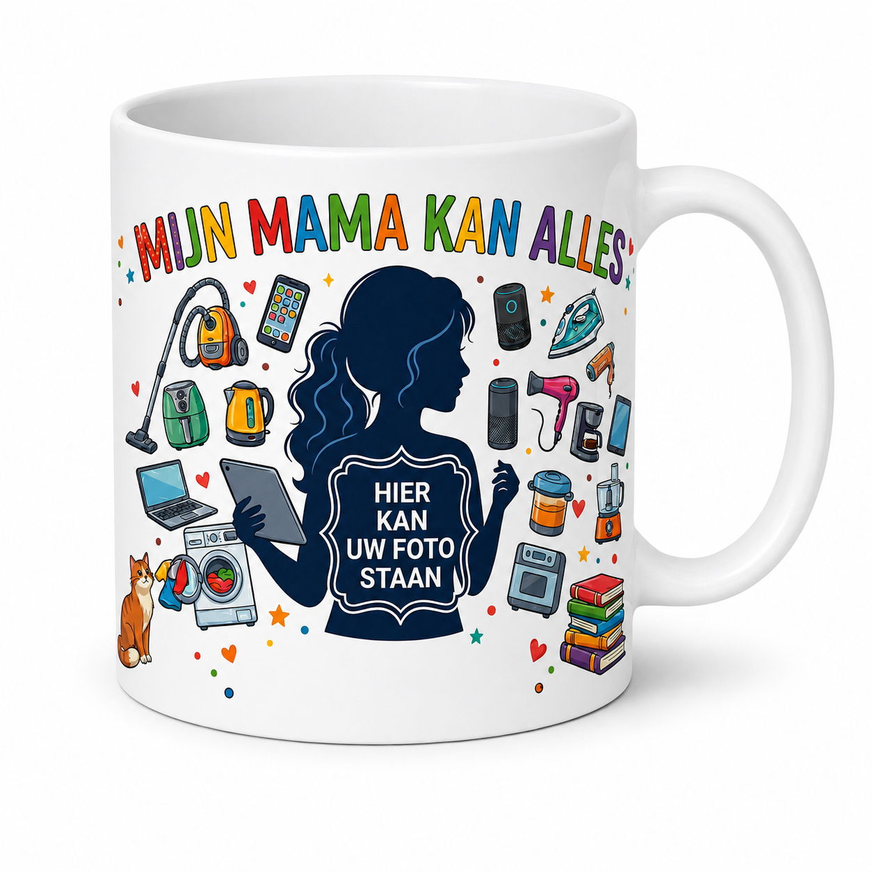 Gepersonaliseerde Fotomok Mijn Mama Kan Alles – Mok met Eigen Foto – Cadeau voor Moederdag – Koffiemok voor Mama – Theemok Moeder – Super Mama Beker – Mama Cadeau met Foto en Tekst – Witte Keramische Mok