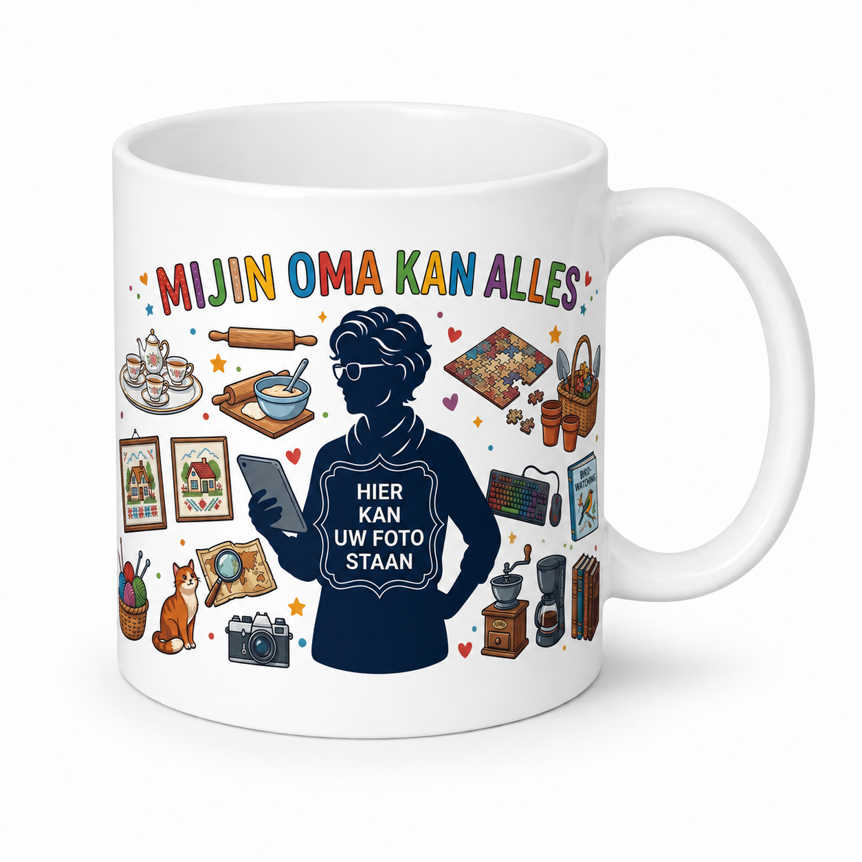 Gepersonaliseerde Fotomok Mijn Oma Kan Alles – Mok met Eigen Foto – Cadeau voor Oma – Koffiemok Oma – Theemok Grootmoeder – Oma Cadeau met Foto en Tekst – Witte Keramische Mok