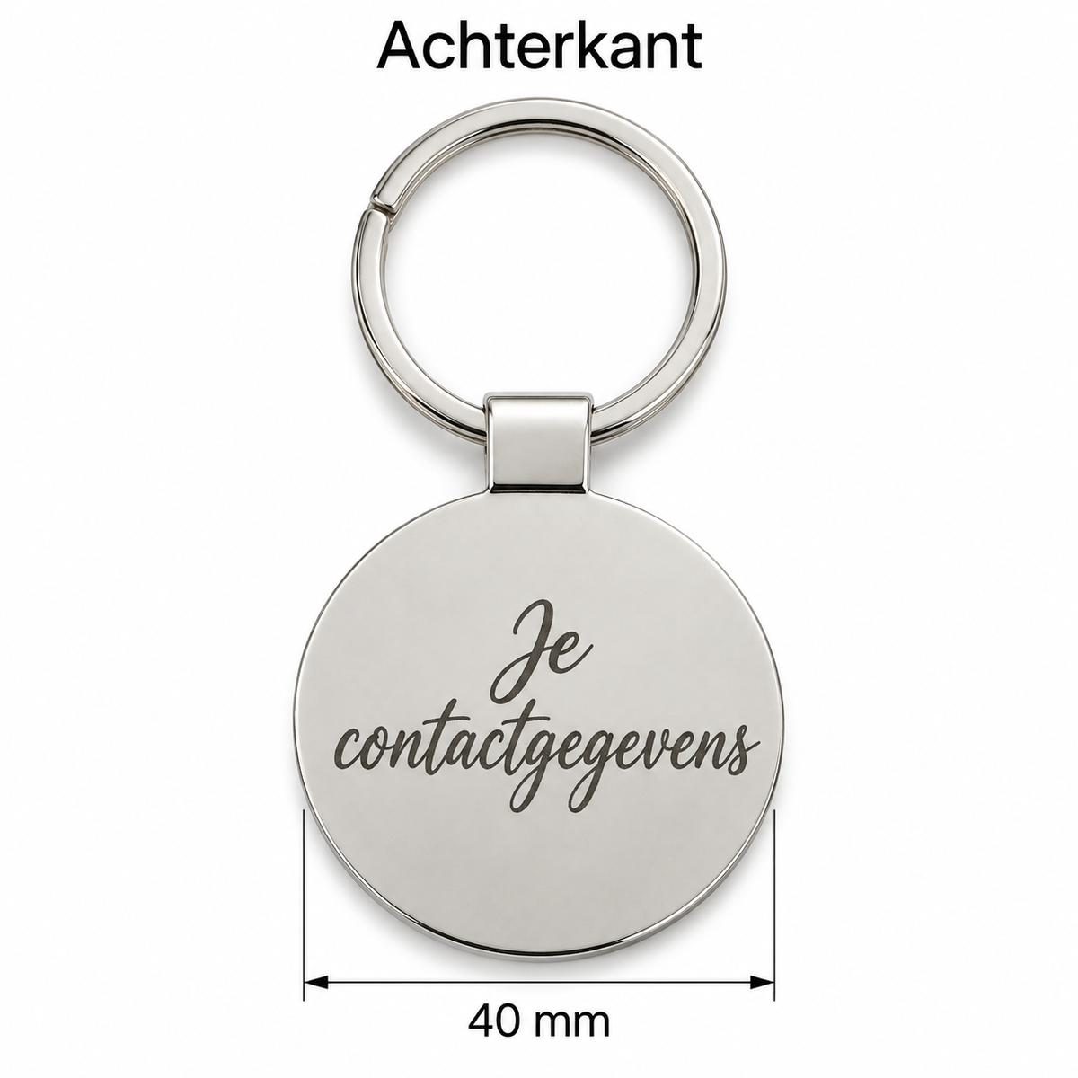 Gepersonaliseerde Houten Sleutelhanger met Naam – Sleutelhanger met Naam – Hout & Metaal – Lasergravure Voor- en Achterkant – 40 mm – Persoonlijk Cadeau