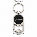 Gepersonaliseerde Flesopener Sleutelhanger met Naam – Metalen Bieropener met Gravure – Voor- en Achterkant Personaliseerbaar – Zilverkleurig – 28 mm – Persoonlijk Cadeau