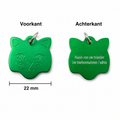 Groen Katten Naamplaatje voor Huisdier – Gepersonaliseerde Kattenpenning met Naam, Telefoonnummer of Adres – Aluminium ID Tag / Adresplaatje voor Kat, Kitten en Halsband – 22 mm