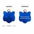 Blauw Katten Naamplaatje voor Huisdier – Gepersonaliseerde Kattenpenning met Naam, Telefoonnummer of Adres – Aluminium ID Tag voor Kat, Kitten, Poezenhalsband – 22 mm