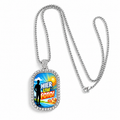 Gepersonaliseerde Halsketting met Foto – Draaibare Fotohanger met Dubbelzijdige Fotoprint – Roterende Ketting met Foto – Zilverkleurige Hanger met Strassrand – Persoonlijk Cadeau voor Haar en Hem