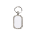 Gepersonaliseerde metalen sleutelhanger met foto en tekst – dubbelzijdige fotoprint – draaibare kern – ingelegd met imitatiesteentjes