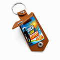 Gepersonaliseerde Sleutelhanger met Verborgen Foto – Sleutelring met Geheime Fototab, Dubbelzijdige Fotoprint en Gravure op Voorzijde – Cognac/Zilverkleurig – Persoonlijk Cadeau voor Hem en Haar