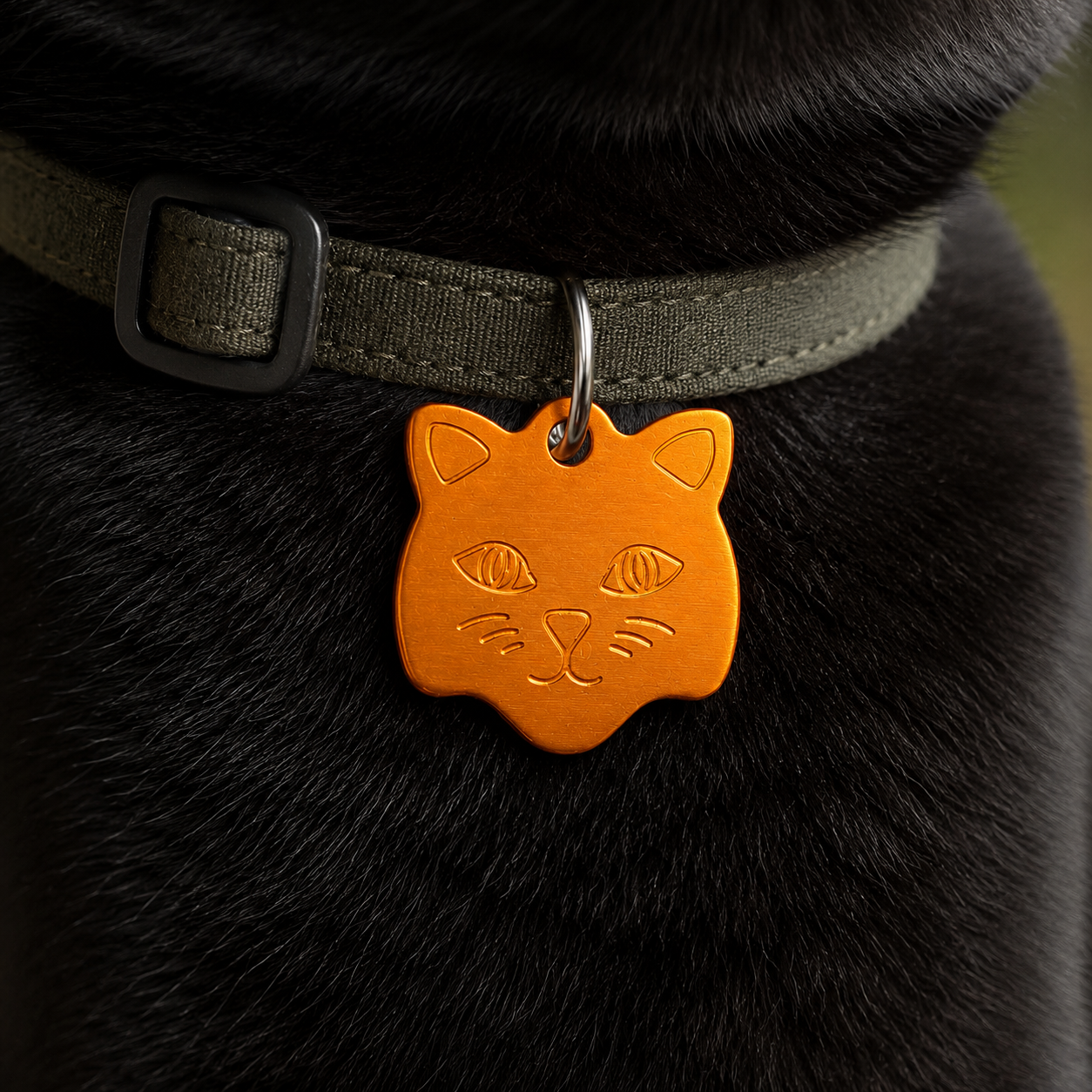Oranje Katten Naamplaatje voor Huisdier – Gepersonaliseerde Kattenpenning met Naam, Telefoonnummer of Adres – Aluminium ID Tag / Adresplaatje voor Kat, Kitten en Halsband – 22 mm