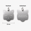 Zilver Katten Naamplaatje voor Huisdier – Gepersonaliseerde Kattenpenning met Naam, Telefoonnummer of Adres – Aluminium ID Tag / Adresplaatje voor Kat, Kitten en Halsband – 22 mm