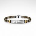 Armband met gravure zwart-goud 19 cm - roestvrij staal - gepersonaliseerd